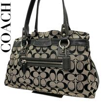 COACH コーチ　s71　肩掛け　f14696　トートバッグ　シグネチャー　黒_画像1