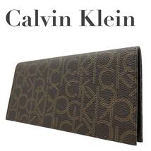 Calvin Klein カルバンクライン w1 二つ折り　長財布　CK柄 茶_画像1
