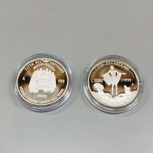 お買い得 バチカン市国 1999年 ミレニアム銀貨 10000 イタリア・リラ 2枚セット 銀貨 記念コインセット ミント コイン ローマ教皇の画像5