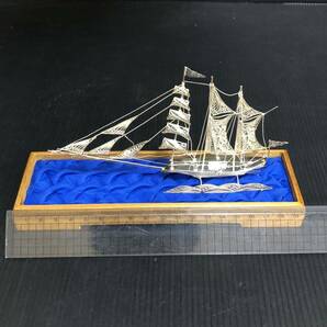 オススメ 925刻印 シルバー 帆船 船 置物 模型 アンティーク 工芸品 銀細工 オブジェ インテリア コレクションの画像7