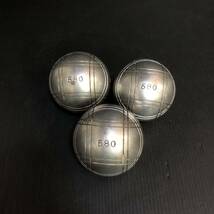 オススメ PETANQUE ペタンク ボール 3個セット 680g ケース付き 中古 スポーツ_画像3