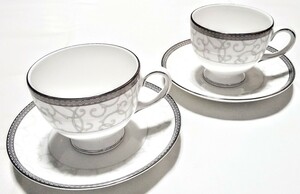 WEDGWOOD 高級品 ウェッジウッド CELESTIAN PLATINUM セレスティアルプラチナ ペアカップ&ソーサー 新品 未使用品 