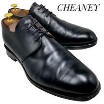 ☆即決・送料無料☆【超希少・黒タグ】CHEANEY チーニー BOBBY ボビー プレーントゥ 黒 ブラック 約27.5cm 革靴 ビジネスシューズ メンズ_画像1