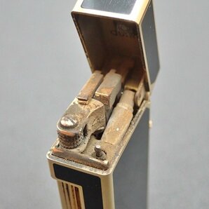 ダンヒル ライター ブラック×ゴールド系 ガスライター 着火確認済 ケース・説明書付属 dunhill 1円スタートの画像7