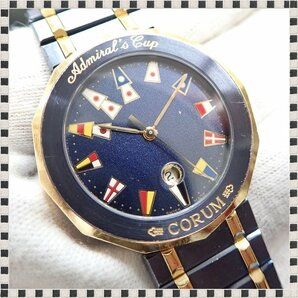 コルム アドミラルズカップ デイト 99.810.31 V552 クォーツ 32mm メンズ 腕時計 稼動品 CORUM Admiral's Cup 1部訳あり 1円スタートの画像1