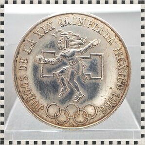 メキシコ オリンピック 25ペソ 銀貨 1968年 シルバー コイン SV720 【 送料無料 】 1円スタートの画像1