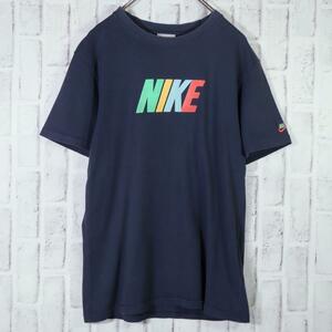 【レトロ古着】NIKE 半袖Tシャツ ブロックロゴ センターロゴ ユニセックス◎