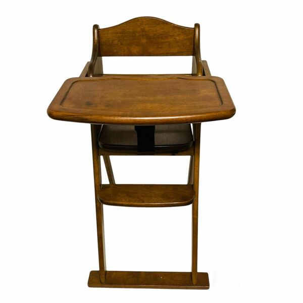 【美品】 大和屋　ベビーチェア　ハイチェア　アレグレ　ダークブラウン　折りたたみ 木製 キッズチェア 子供椅子