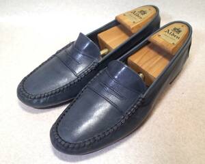 [ prompt decision price successful bid free shipping ]4131#BERTONE/ Bertone # Italy made pe knee Loafer / moccasin / slip-on shoes / blue gray /27cm#