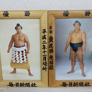 （9）大相撲優勝額 ミニチュア版 毎日新聞社 千代の富士・貴花田の画像1