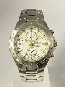 美品　SEIKO セイコー 7T94-0AP0 クロノグラフ 100m防水