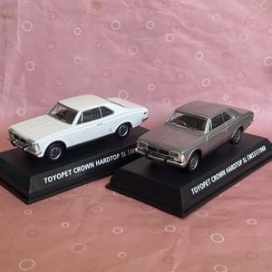 * out of print famous car collection Toyopet Crown hardtop SL (MS51) 1968 white & gray 2 pcs set white Crown mountain ..[.. prompt decision price ] postage included 