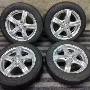 パT8815■155/65R14 DUNLOP LEMANS V 社外 4.5J 4H PCD100 夏タイヤ★条件付送料無料★N-BOX ルークス デイズ タント 軽自動車の画像1