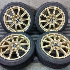 パT8856■BBS 17インチ アルミホイール 7.5J 5H +53 PCD100 215/45R17 ミシュラン 夏★条件付送料無料★GDB純正オプション BBS鍛造