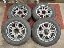 J5F5277■175/80R16 91Q　4本価格　DUNLOP WINTER MAXX SJ8　KAZERA HYPER3　送料無料 冬 ’20年 8分山 16×5.5J +22 PCD139.7 ハブ径109㎜_画像1