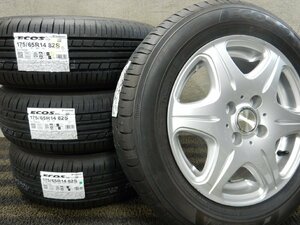 SHT6863■175/65R14 YOKOHAMA ECOS ES31 新品夏タイヤ 中古社外アルミ 5.5J★条件付送料無料★フィット アクア ヴィッツ パッソ バランス済