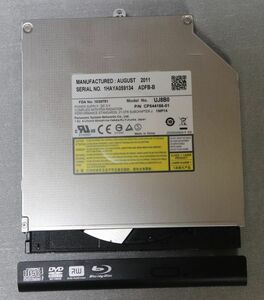 ノートパソコン用/Panasonic 内蔵DVDドライブ/UJ8B0/富士通ノートより抜き取り品【動作確認品】