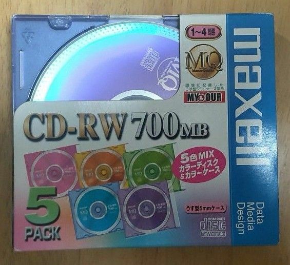 maxell　データ用　700MB CD-RW 5色MIX