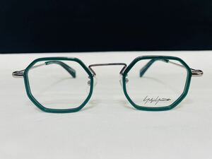 Yohji Yamamoto ヨウジ ヤマモト メガネフレーム YY1066 126 伊達眼鏡 未使用 美品 オクタゴン形 グリーン シルバー