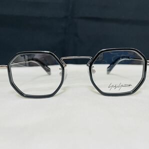 Yohji Yamamoto ヨウジ ヤマモト メガネフレーム YY1066 613 伊達眼鏡 未使用 美品 オクタゴン形 ブラック シルバーの画像1