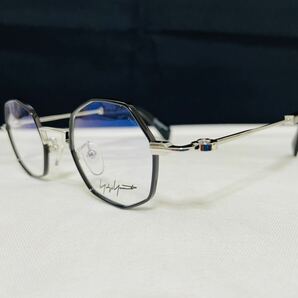 Yohji Yamamoto ヨウジ ヤマモト メガネフレーム YY1308 003 伊達眼鏡 未使用 美品 オクタゴン形 ブラック シルバーの画像2