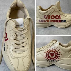 ◆新品未使用/正規品◆Gucci グッチ 22SS Rhyton Love Parade Oversized Sneakersローカットスニーカー レザー 34サイズ レディースの画像6