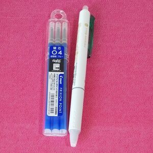 フリクションポイント　替芯　0.4mm　ブルー×3本入り　フリクションボールノック　0.5mm　限定ホワイト軸　