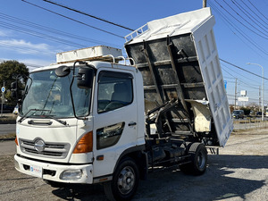 【諸費用コミ】:平成17年 日野 レンジャー 深ダンプ 8.1立米 土砂禁ダンプ 極東開発 リア観音扉 6速MT