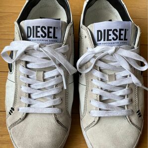 ★美品★ DIESEL ローカット レザー スニーカー 白 ヴィンテージ加工