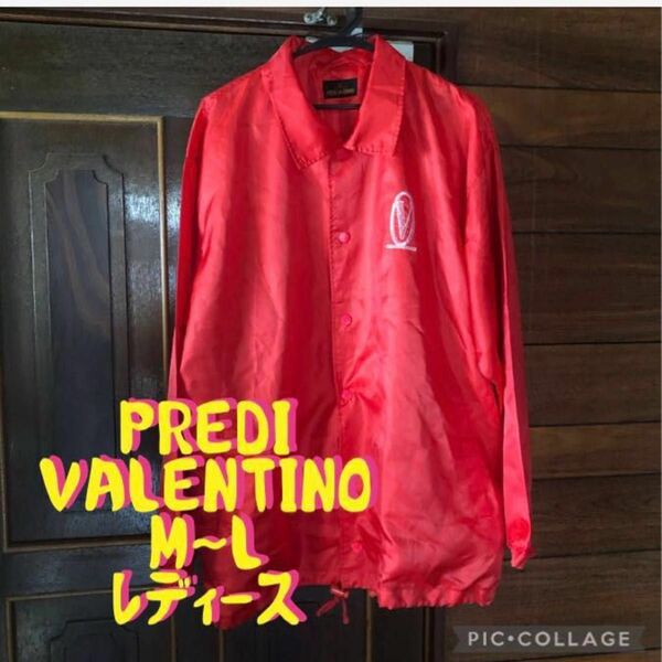 【美品】PREDI VALENTINO ヴァレンティノ ウインドブレーカー ジャンパー 上着 赤 レッド レディース