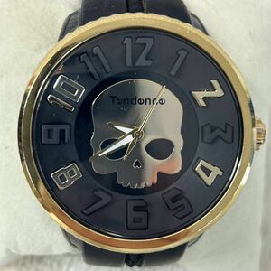 [Used]Tendence HYDROGEN/ Tendence × Hydrogen ] quarts wristwatch Skull rubber belt black × Gold 