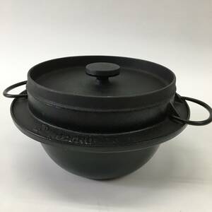 IWACHU/岩鋳 ご飯鍋 南部鉄器 IH対応 3合炊き 鍋 釜 現状品 24c菊TK