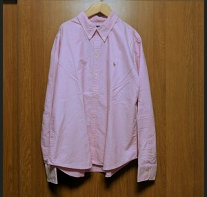 【Vintage】ヴィンテージ 90s 未使用 ラルフローレン RalphLauren カッターシャツ ボタンダウンシャツ 90年代 長袖シャツ 春カラー