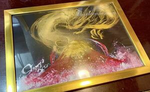 Art hand Auction Calligraphe authentique Hiroishi Bonne Chance Peinture Écailles Dragon Art Améliore L'argent Chance Doré Dragon Écailles Peinture Dragon Énergie Power Wave Art Art Signé, peinture, Peinture japonaise, fleurs et oiseaux, oiseaux et bêtes