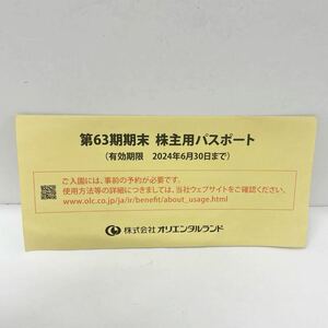 【M】送料無料 東京ディズニーリゾート　株主用パスポート 〈'24.06.30迄〉1枚　未使用