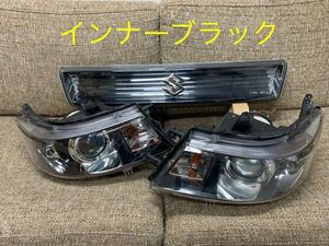 * coating settled * Suzuki MH23S Wagon R stingray limited original black plating HID head light front grille set 