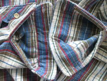 美品 WAREHOUSE ウエアハウス ヘビーネルシャツ SMALL ムラ糸 旧式力織機 青 ブルー_画像10