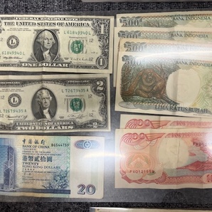 長「0401A」外貨おまとめ 硬貨 紙幣 総重量約2,963ｇ アメリカドル 中国銀行 インドネシア などの画像2