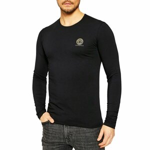 送料無料 5 VERSACE ヴェルサーチ AUU01007 A232741 ブラック メデューサ 長袖Tシャツ size 5