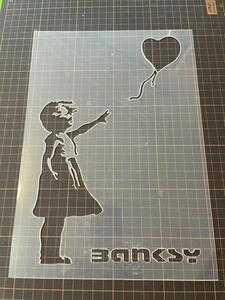 バンクシー【001】【風船と少女】【Ａ４　PPシート】ステンシルシート　オマージュアート　BANKSY