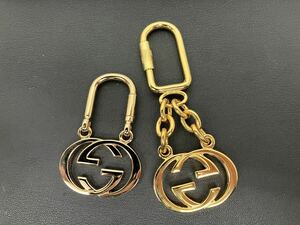 14002/GUCCI Gucci key ring key holder bag charm Gold 2 piece 