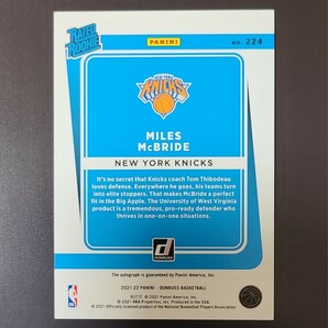 2021-22 Donruss Basketball Miles McBride Red Laser Rated Rookie Auto /49 Knicksの画像2