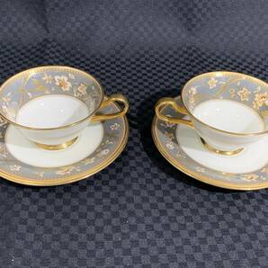 ■1円 Noritake ノリタケ ティーカップ＆ソーサー(コーヒー/紅茶兼用) 2客 ボーンチャイナ 4403 サブライム 割れ欠けなしの画像1