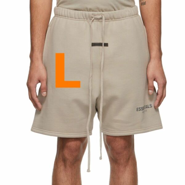 【L】タン FOG Essentials 21FW Sweat Shorts Tan ストリング ハーフパンツ ショートパンツ Fear Of Godフィアオブゴッド エッセンシャルズ