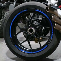 DUCATI ドゥカティ SS1000DS モンスター 696 796 821 900 1100 1200S 1200R 汎用 ホイール タイヤ リムライン ステッカー シール 青_画像5