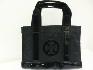 ★TORY BURCH トリーバーチ トートバッグ エナメル ブラック R030 ハンドバッグ 黒 A4サイズ　中古使用品★ 