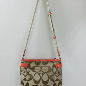 ◆COACH◆コーチ #14924 ショルダーバッグ シグネチャー レッド レディース 中古品の画像7