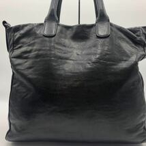 1円【美品】GIORGIO ARMANI ジョルジオアルマーニ トートバッグ ショルダー 2way メンズ ビジネス A4可 ロゴ レザー 本革 黒 通勤 書類 鞄_画像3