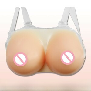 30-6 シリコンバスト 600g 人工乳房 ストラップ付き 皮膚付き 女装 胸 胸パッド シリコン コスプレ 仮装 切除