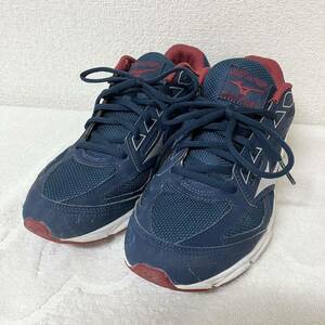 中古美品 25.0cm ミズノ MIZUNOスニーカー ネイビー 紺色 キッズ 男の子